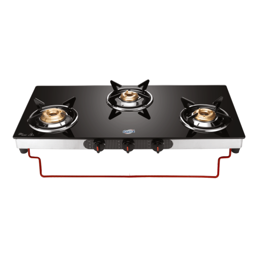 Jyoti 310 Black LC | Non Automatic | 3 Burner | Black Body | Toughened Glass | 5 Year warranty on Glass | Lift To Clean Stand