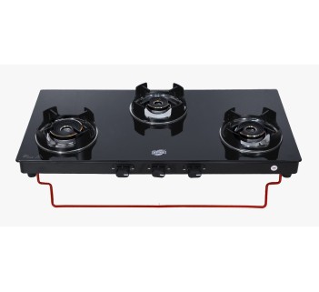 Jyoti 332 Storm 5G Lift to Clean | 3 Burner Glass Gas Stove | Toughened Glass Cooktop with 5 year Warranty on Glass | Gas Saving 5G Brass Burners | Heavy Flame Guard Pan Supports |