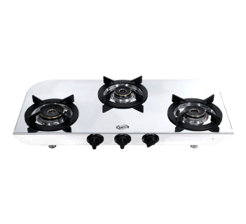 Jyoti 342 Hulk 5G 3 Burner Gas Stove | Gas Saving 3D Swirl Brass Burners | Heavy Flame Guard Pan Supports | Suspicious Design