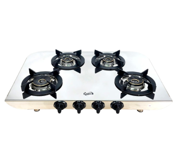 Jyoti 442 Hulk 5G 4 Burner Gas Stove | Gas Saving 3D Swirl Brass Burners | Heavy Flame Guard Pan Supports | Suspicious Design